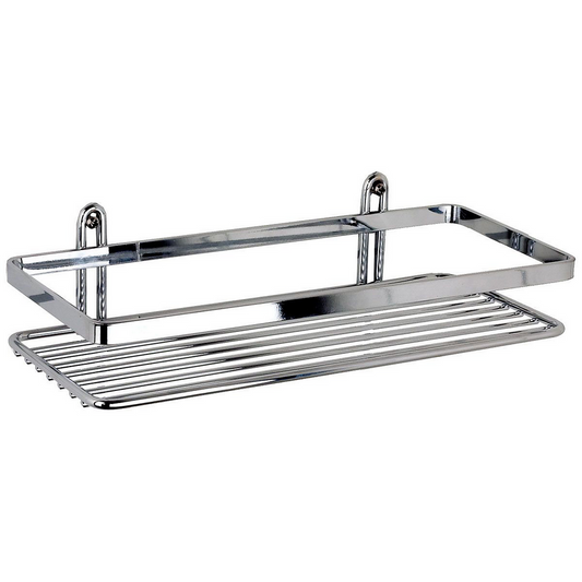 EuroShowers Stainless Steel Chrome Plated Single Rectangular Basket / Caddy