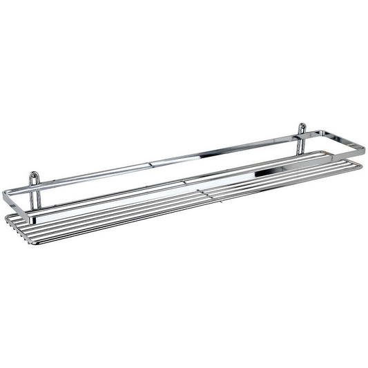 EuroShowers Stainless Steel Chrome Plated Long Shelf Rectangular Basket / Caddy