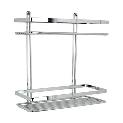 EuroShowers Stainless Steel Chrome Plated Double Rectangular Basket / Caddy