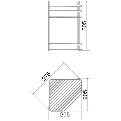 EuroShowers Stainless Steel Chrome Plated Double Corner Basket / Caddy