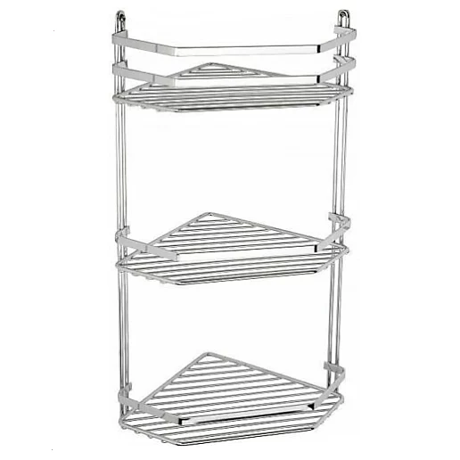 EuroShowers Stainless Steel Chrome Plated Triple Corner Basket / Caddy