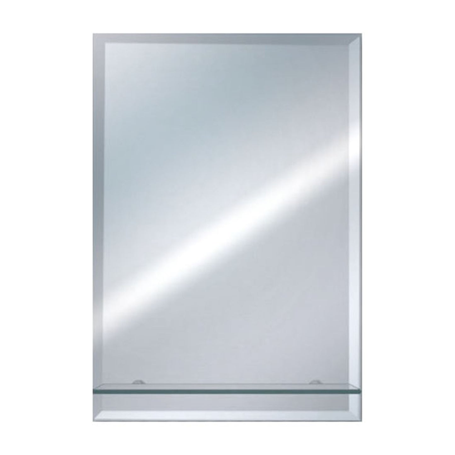 EuroShowers Portrait Rectanagle Bevelled Mirror with Glass Shelf