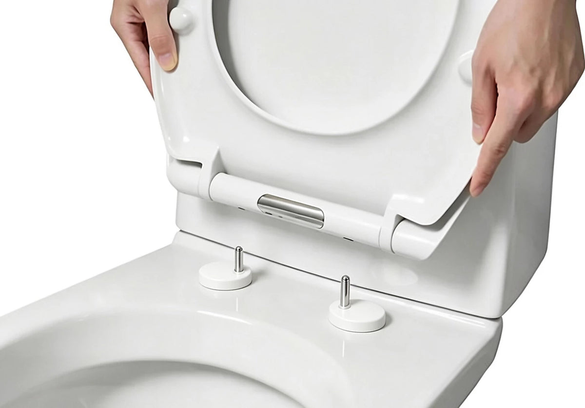 Euroshowers Toilet Seat Hinge Cover Cap Pack - White / Black