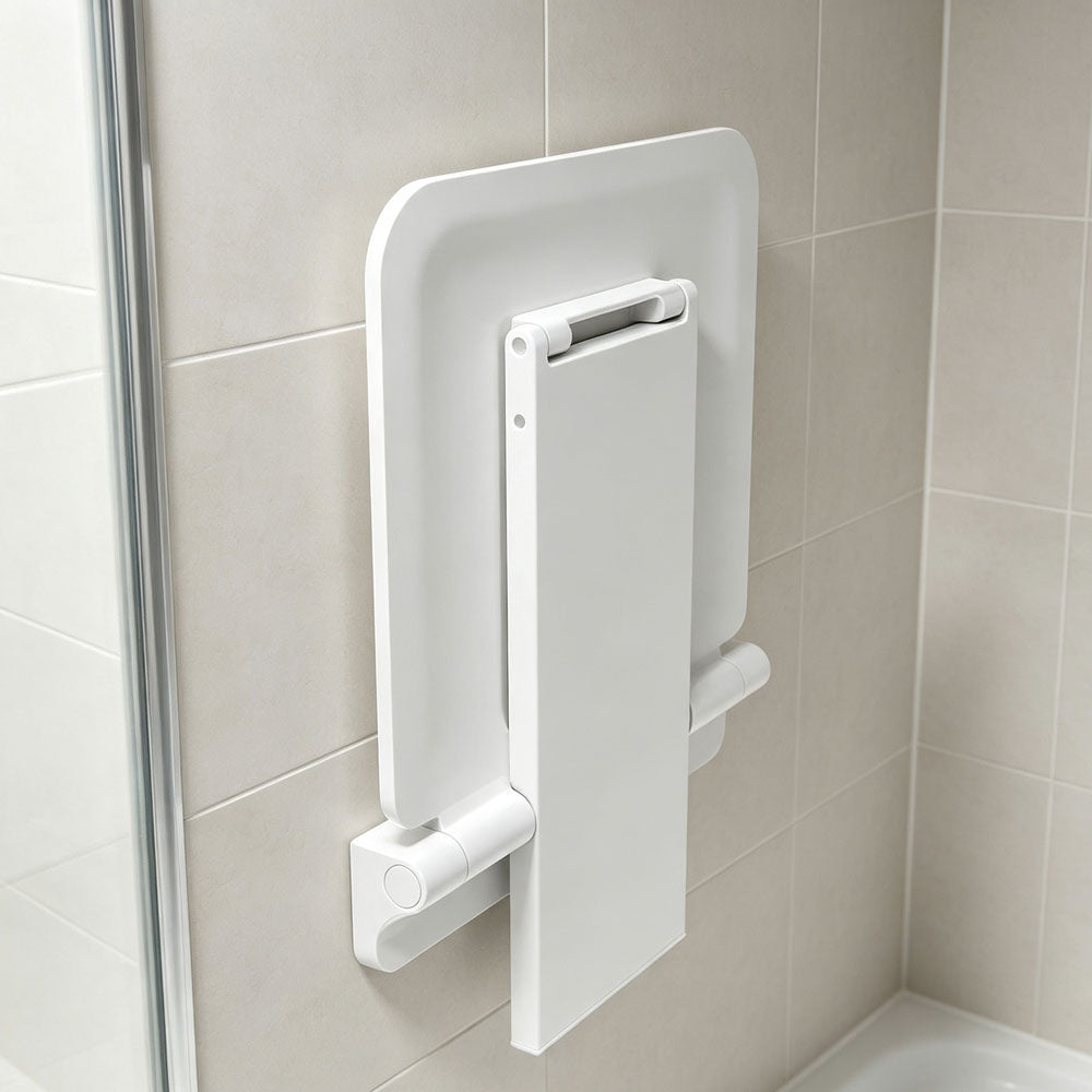 Euroshowers Wall Mounted Mobility Shower Seat with Fold Down Leg