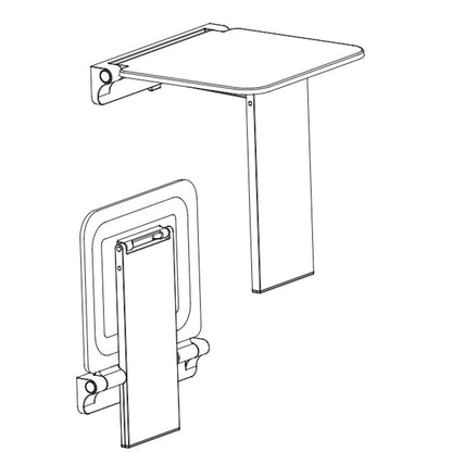 Euroshowers Wall Mounted Mobility Shower Seat with Fold Down Leg