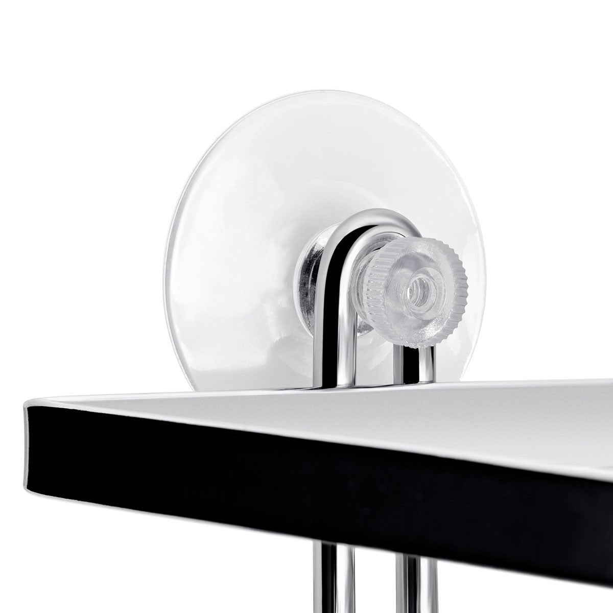 Euroshowers Black 2-Tier Bathroom Shower Caddy with Suction Cups